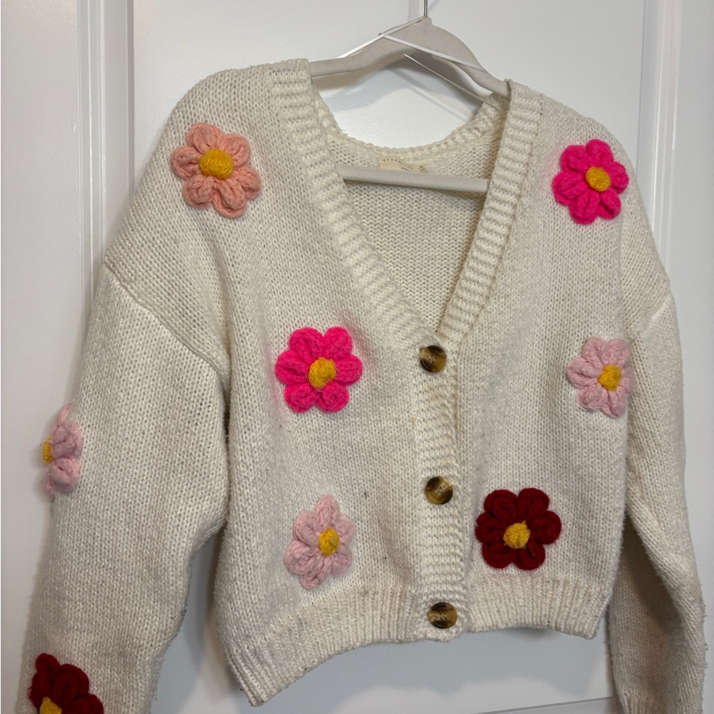 DRY GOODS | Floral Embellished Cream Sweater